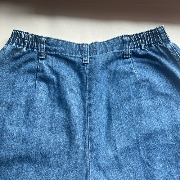 Vintage Lee 100% Cotton Super Highrise Pleated Denim Bermuda Short Sz14VTG=8-10 - Picture 9 of 10
